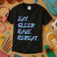Eat Sleep Rave Repeat Kids T-Shirt thumb 3