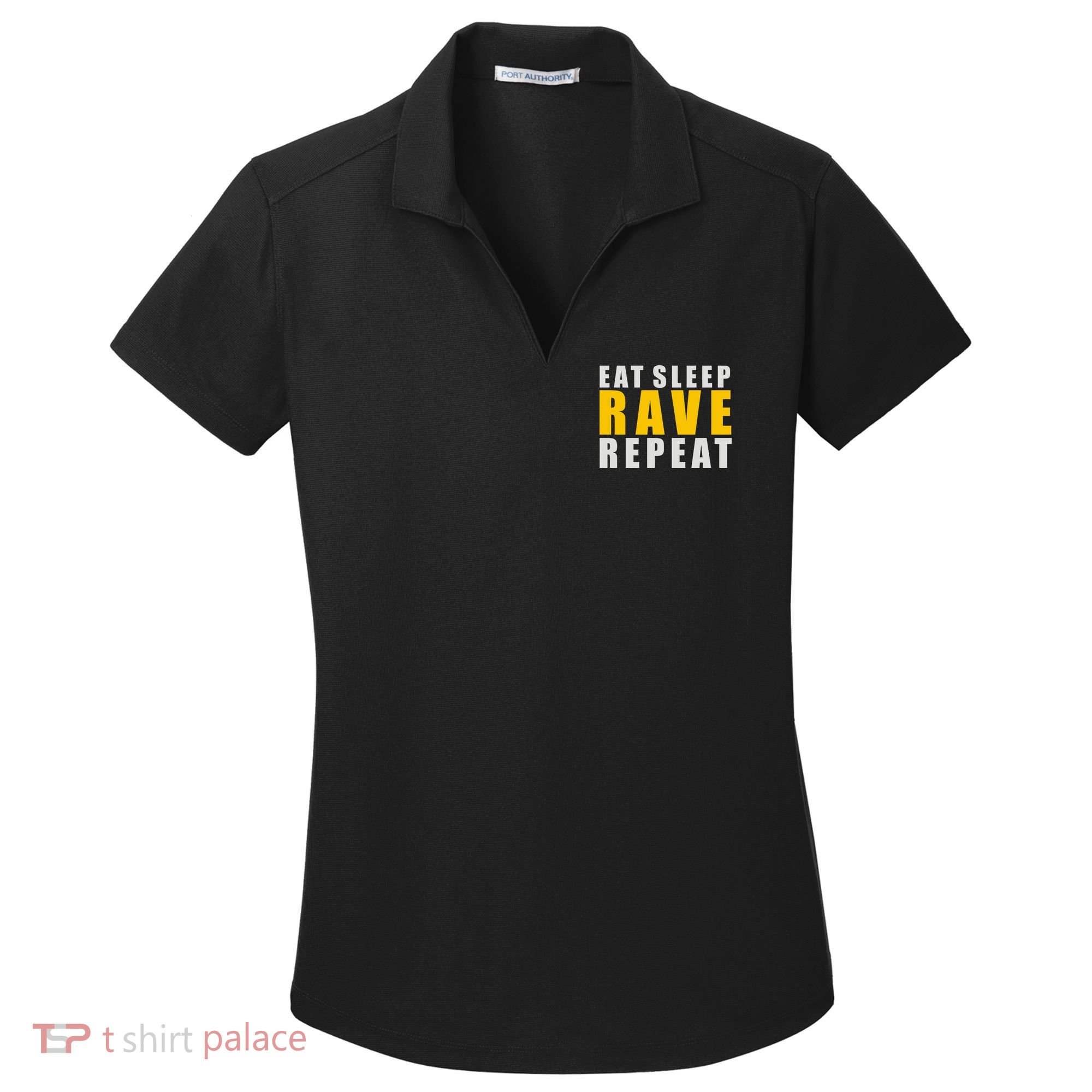 EAT SLEEP RAVE REPEAT Women's Dry Zone Grid Polo
