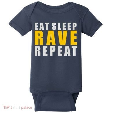 EAT SLEEP RAVE REPEAT Baby Bodysuit