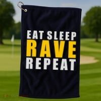 EAT SLEEP RAVE REPEAT Golf Towel thumb 1