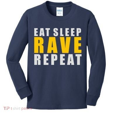 EAT SLEEP RAVE REPEAT Kids Long Sleeve Shirt