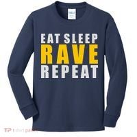 EAT SLEEP RAVE REPEAT Kids Long Sleeve Shirt thumb 0