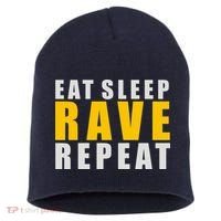 EAT SLEEP RAVE REPEAT Short Acrylic Beanie thumb 0