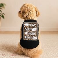 Eat Sleep Rugby Repeat Rugby Lover Outfit Doggie Tank thumb 2