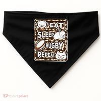 Eat Sleep Rugby Repeat Rugby Lover Outfit USA-Made Doggie Bandana thumb 0