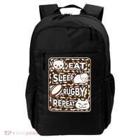 Eat Sleep Rugby Repeat Rugby Lover Outfit Backpack thumb 0