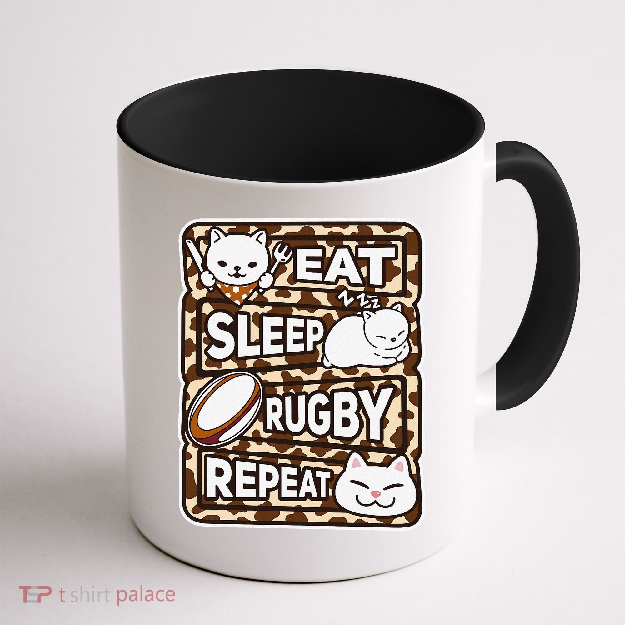 Eat Sleep Rugby Repeat Rugby Lover Outfit Coffee Mug