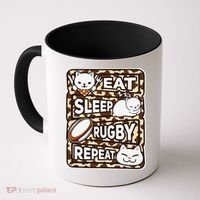 Eat Sleep Rugby Repeat Rugby Lover Outfit Coffee Mug thumb 0