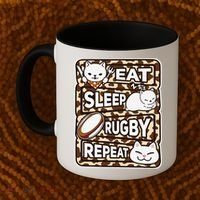 Eat Sleep Rugby Repeat Rugby Lover Outfit Coffee Mug thumb 2