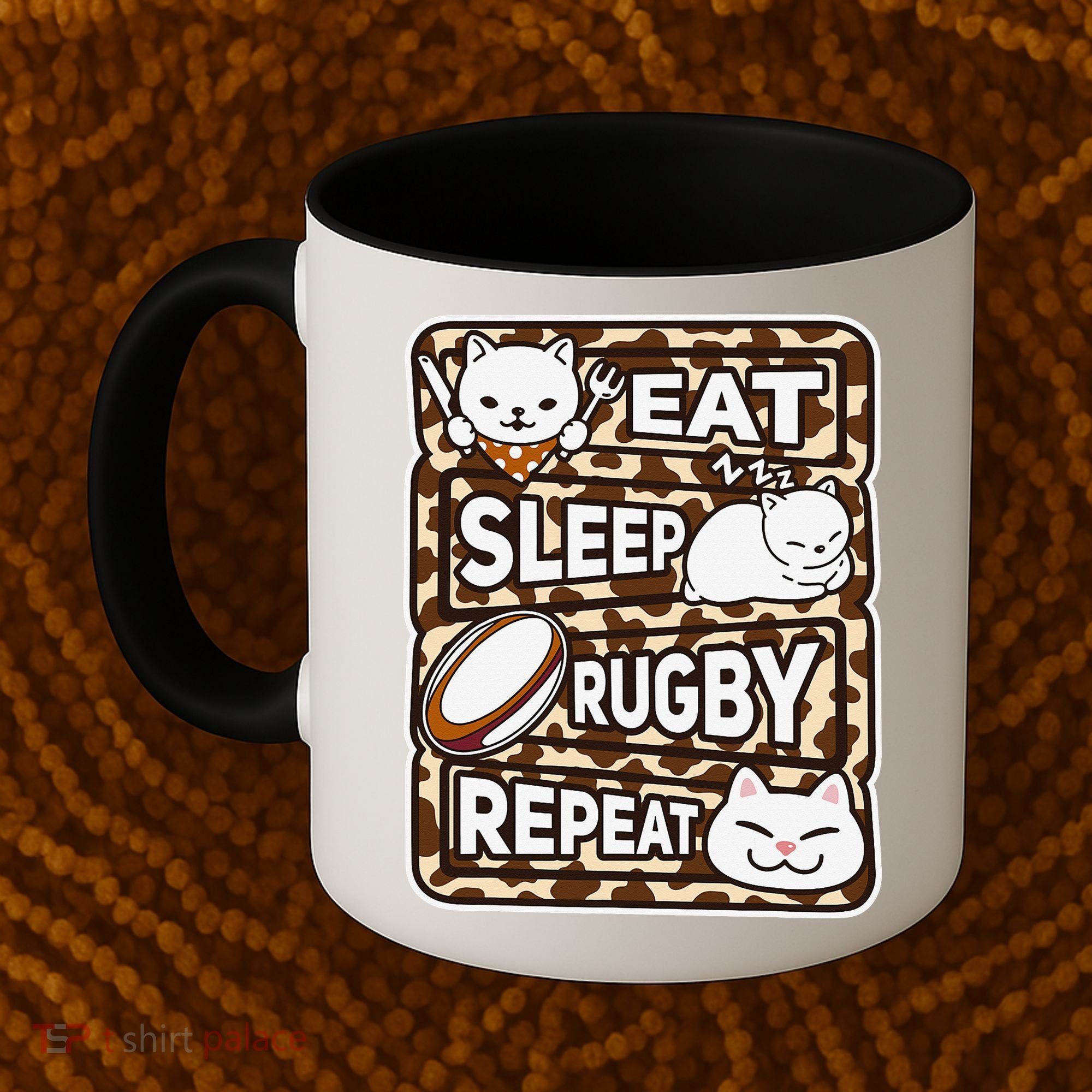 Eat Sleep Rugby Repeat Rugby Lover Outfit Coffee Mug