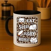 Eat Sleep Rugby Repeat Rugby Lover Outfit Coffee Mug thumb 4