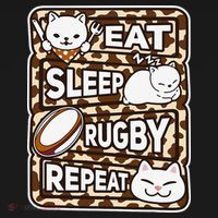 Eat Sleep Rugby Repeat Rugby Lover Outfit Coaster thumb 2