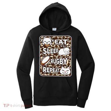 Eat Sleep Rugby Repeat Rugby Lover Outfit Women's Hoodie
