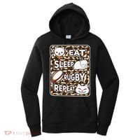 Eat Sleep Rugby Repeat Rugby Lover Outfit Women's Hoodie thumb 0