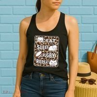Eat Sleep Rugby Repeat Rugby Lover Outfit Women's Tank Top thumb 2