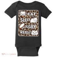 Eat Sleep Rugby Repeat Rugby Lover Outfit Baby Bodysuit thumb 0