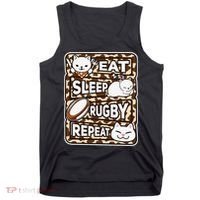 Eat Sleep Rugby Repeat Rugby Lover Outfit Tank Top thumb 0