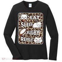 Eat Sleep Rugby Repeat Rugby Lover Outfit Women's Long Sleeve Shirt thumb 0