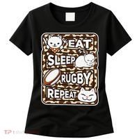 Eat Sleep Rugby Repeat Rugby Lover Outfit Women's T-Shirt thumb 0