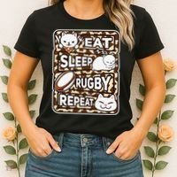 Eat Sleep Rugby Repeat Rugby Lover Outfit Women's T-Shirt thumb 2