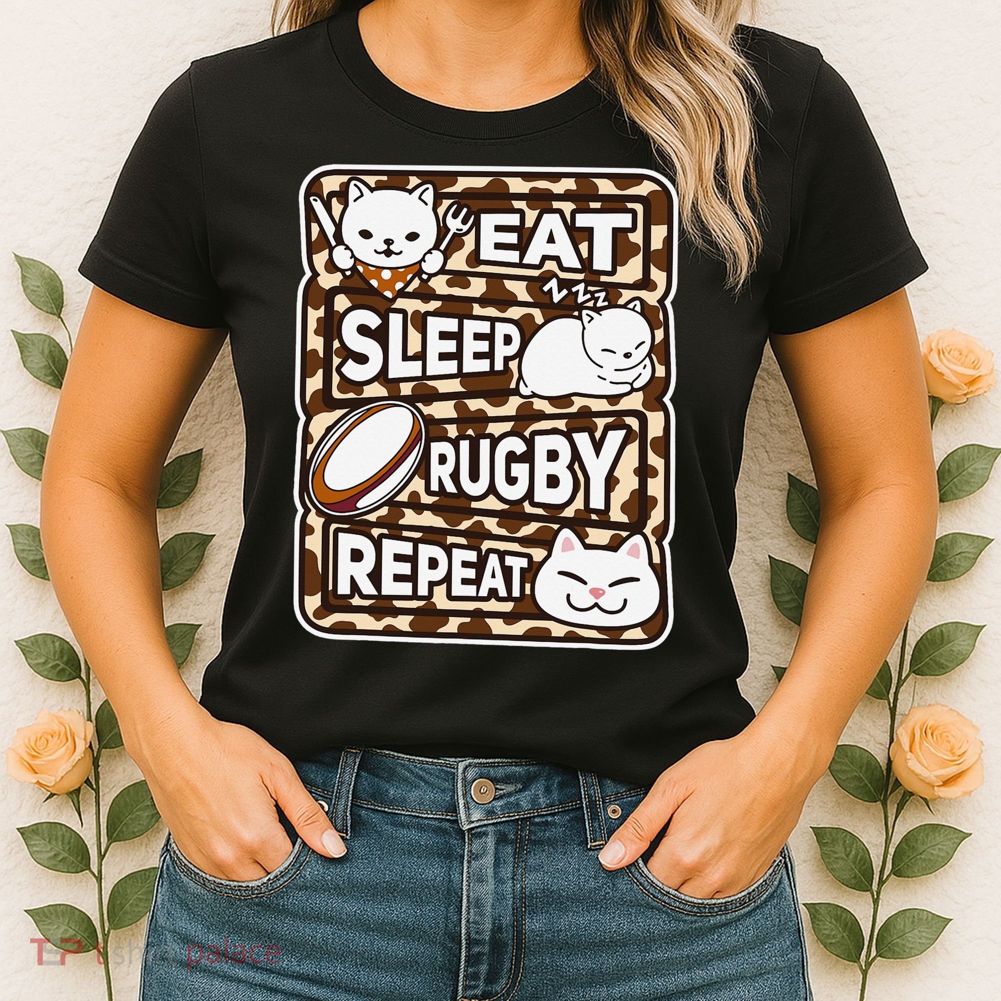 Eat Sleep Rugby Repeat Rugby Lover Outfit Women's T-Shirt