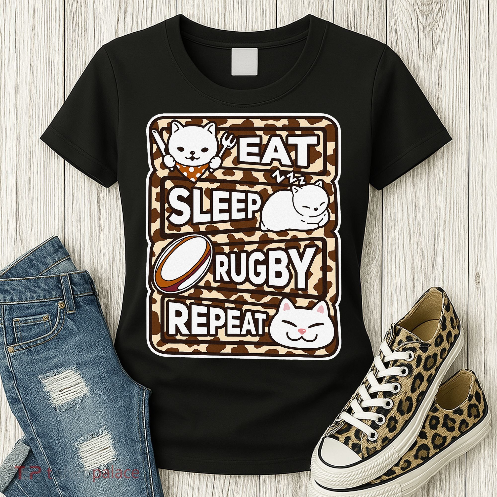 Eat Sleep Rugby Repeat Rugby Lover Outfit Women's T-Shirt