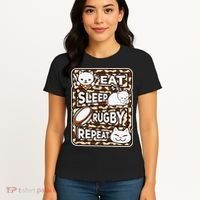 Eat Sleep Rugby Repeat Rugby Lover Outfit Women's T-Shirt thumb 4