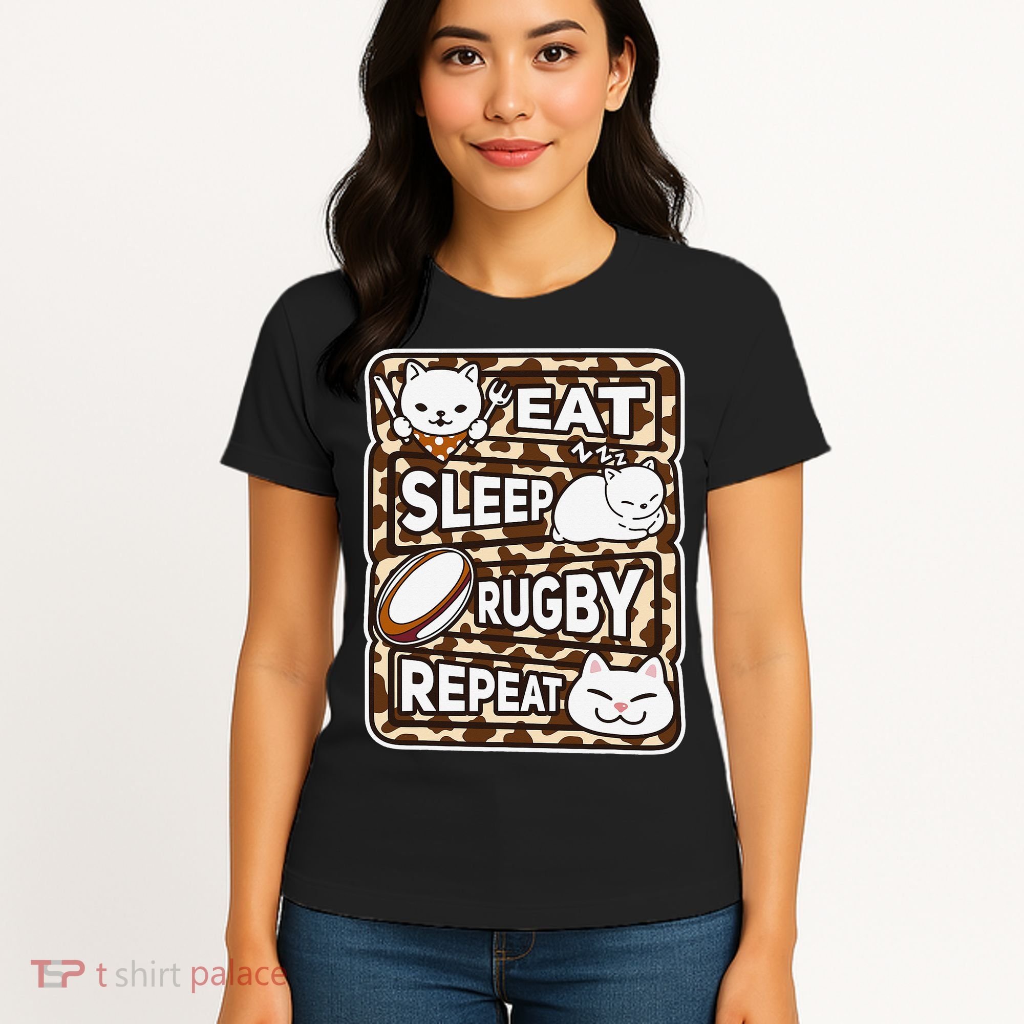 Eat Sleep Rugby Repeat Rugby Lover Outfit Women's T-Shirt