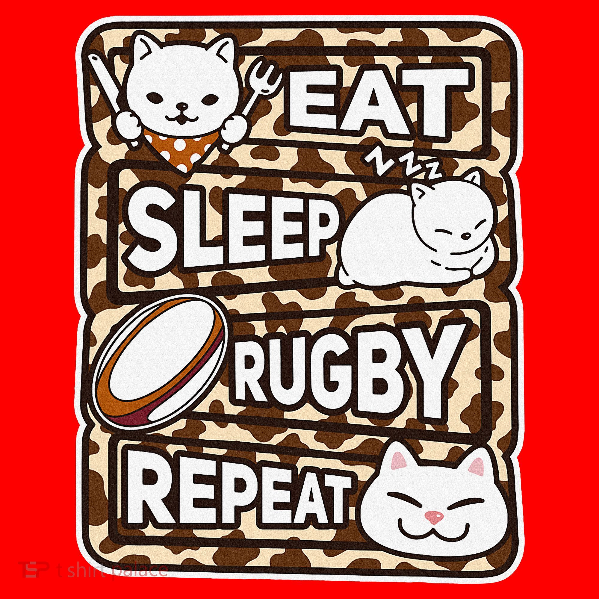 Eat Sleep Rugby Repeat Rugby Lover Outfit Santa Hat