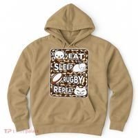 Eat Sleep Rugby Repeat Rugby Lover Outfit Hoodie thumb 0