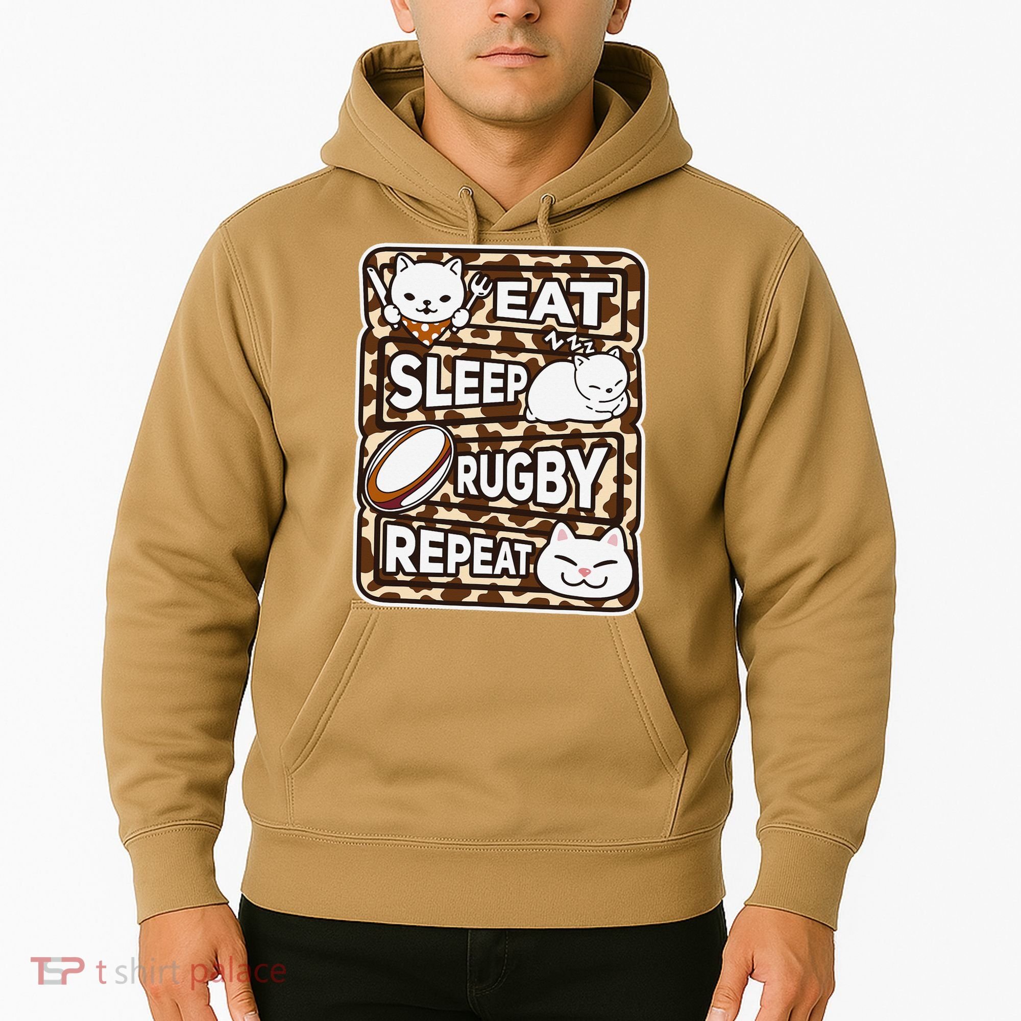 Eat Sleep Rugby Repeat Rugby Lover Outfit Hoodie