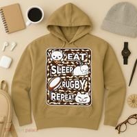 Eat Sleep Rugby Repeat Rugby Lover Outfit Hoodie thumb 3