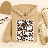 Eat Sleep Rugby Repeat Rugby Lover Outfit Hoodie thumb 4