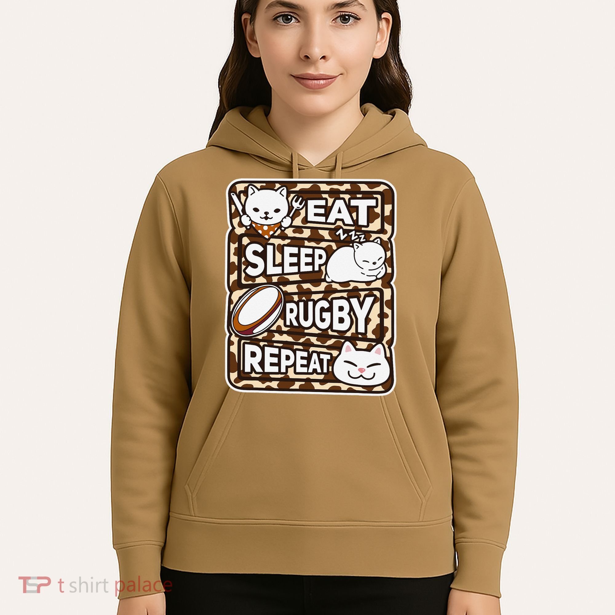 Eat Sleep Rugby Repeat Rugby Lover Outfit Hoodie