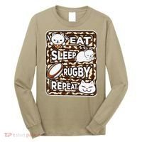 Eat Sleep Rugby Repeat Rugby Lover Outfit Long Sleeve Shirt thumb 0