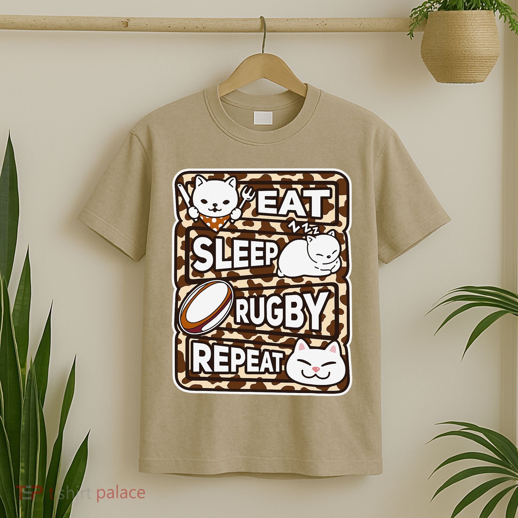 Eat Sleep Rugby Repeat Rugby Lover Outfit T-Shirt