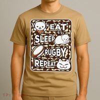 Eat Sleep Rugby Repeat Rugby Lover Outfit T-Shirt thumb 3