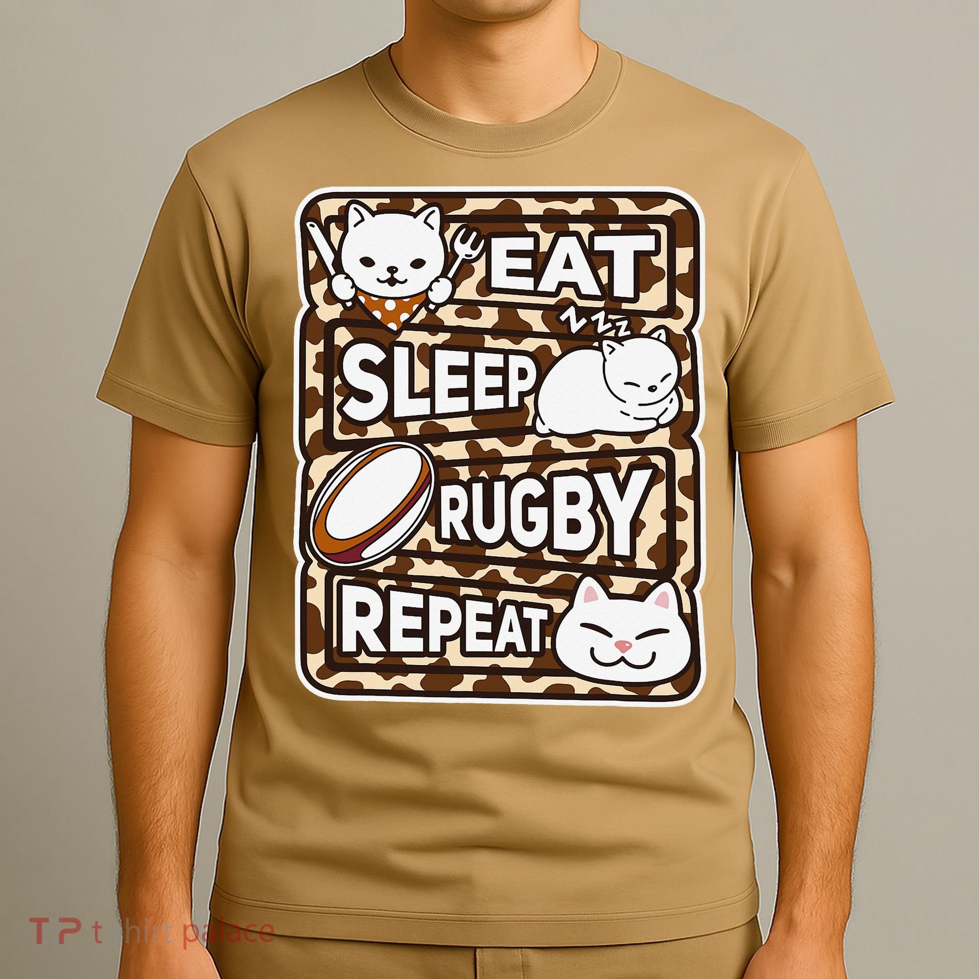 Eat Sleep Rugby Repeat Rugby Lover Outfit T-Shirt