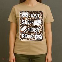 Eat Sleep Rugby Repeat Rugby Lover Outfit T-Shirt thumb 4
