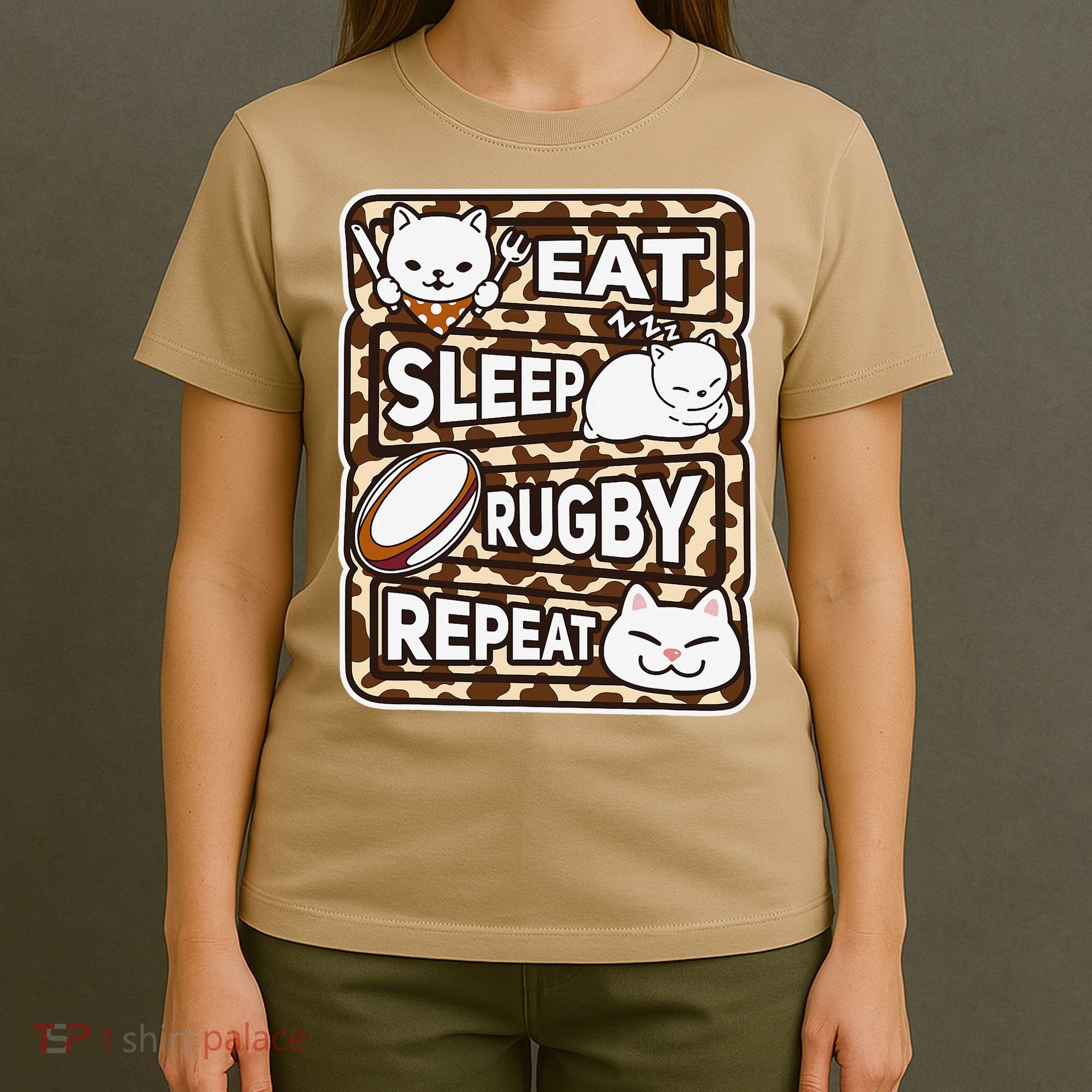 Eat Sleep Rugby Repeat Rugby Lover Outfit T-Shirt