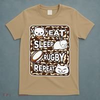 Eat Sleep Rugby Repeat Rugby Lover Outfit T-Shirt thumb 5