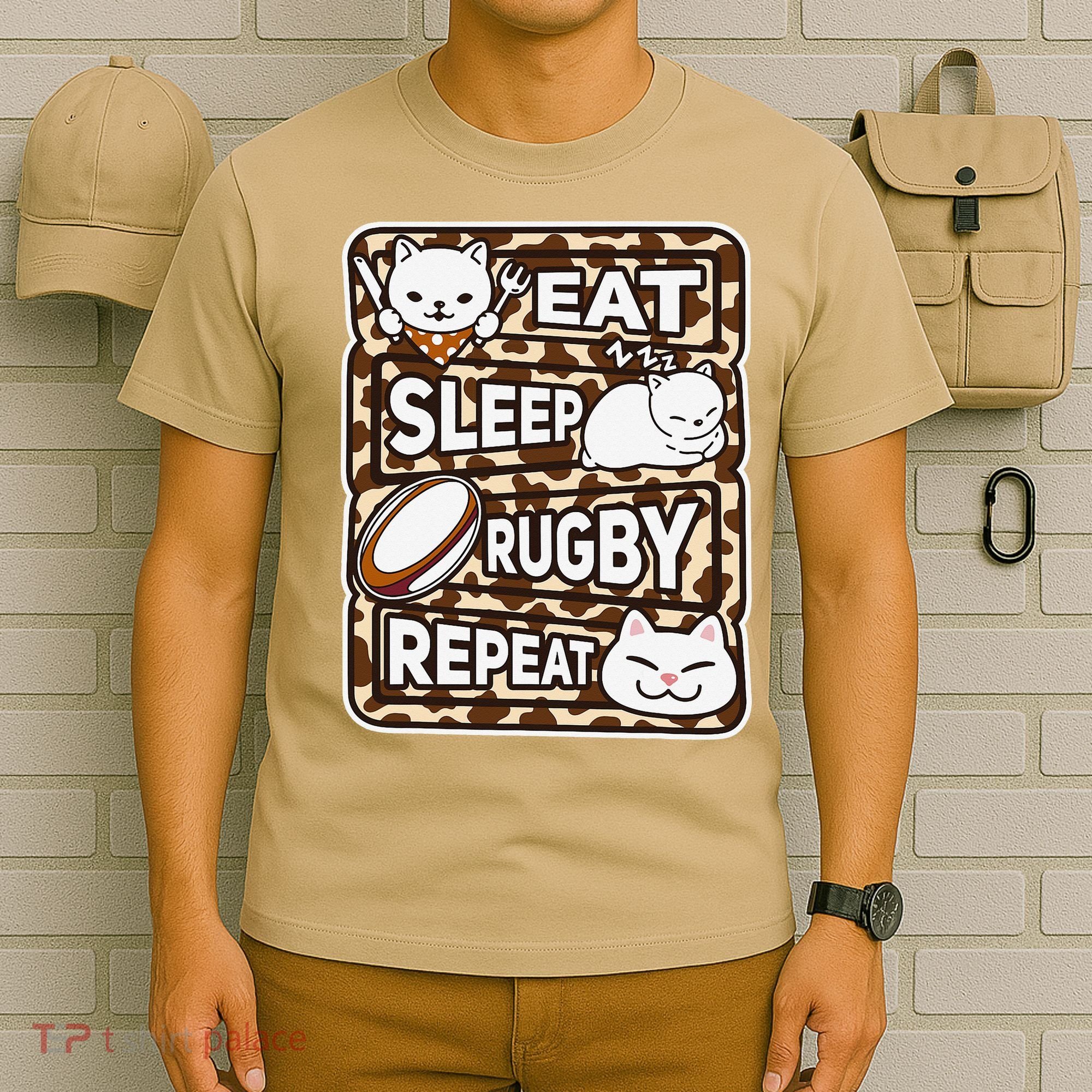 Eat Sleep Rugby Repeat Rugby Lover Outfit T-Shirt