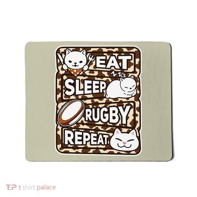 Eat Sleep Rugby Repeat Rugby Lover Outfit Mousepad
