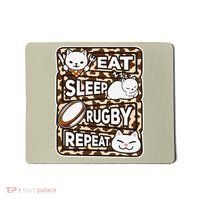 Eat Sleep Rugby Repeat Rugby Lover Outfit Mousepad thumb 0