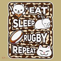 Eat Sleep Rugby Repeat Rugby Lover Outfit Mousepad thumb 1