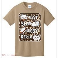 Eat Sleep Rugby Repeat Rugby Lover Outfit Kids T-Shirt thumb 0