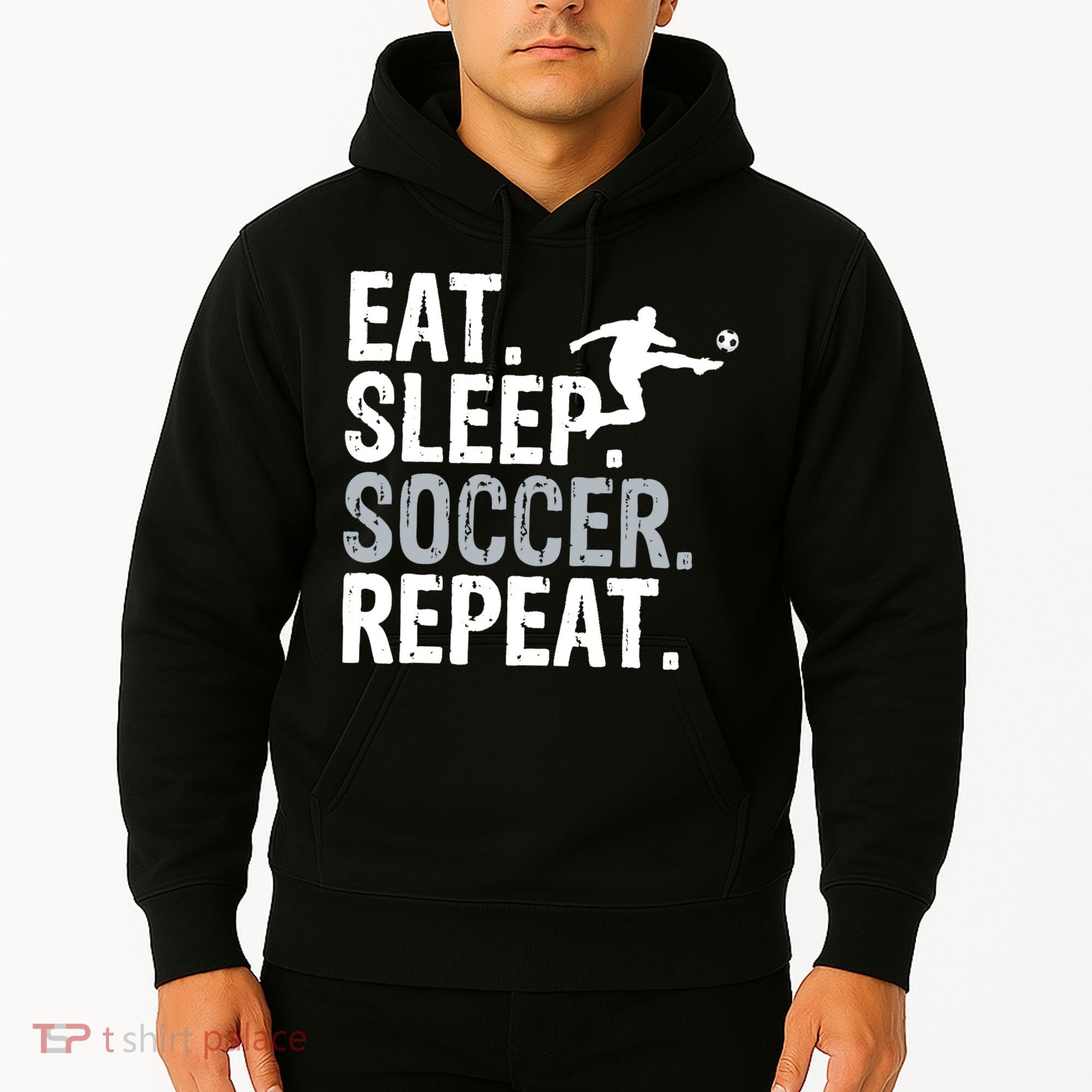 Eat Sleep Soccer Repeat - Soccer Graphic Hoodie