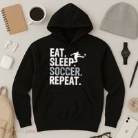Eat Sleep Soccer Repeat - Soccer Graphic Hoodie thumb 3