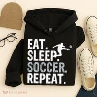 Eat Sleep Soccer Repeat - Soccer Graphic Hoodie thumb 4