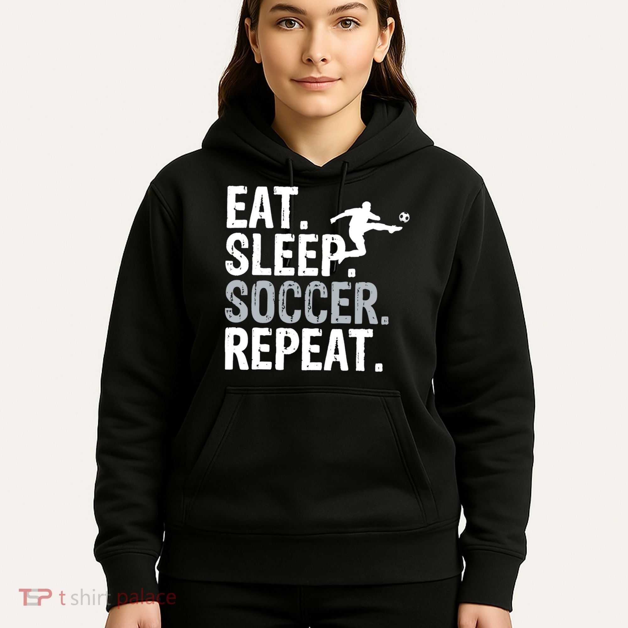 Eat Sleep Soccer Repeat - Soccer Graphic Hoodie
